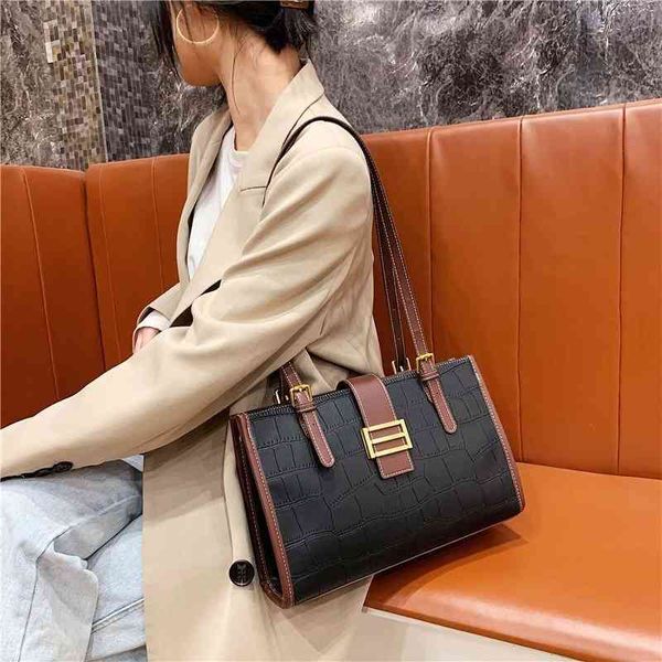 

80% off new stone pattern fashionable and simple women's one shoulder backpack popular bag handbags, Black;red