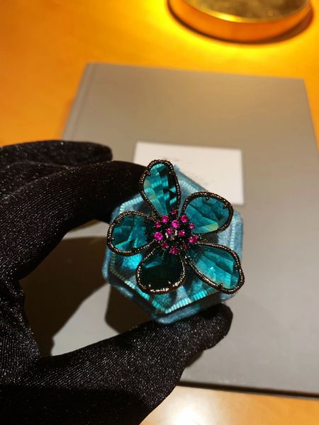 

ring d family caibao compass flower set with s925 silver