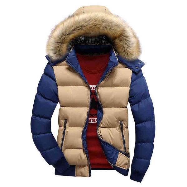 

2020 spring winter coat warm fce down et new fashion fur hood hat outerwear casual mens coats thick hoodi 4xl, Black
