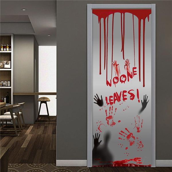 

wall stickers halloween blooding handprint scary door curtain party spooky decoration