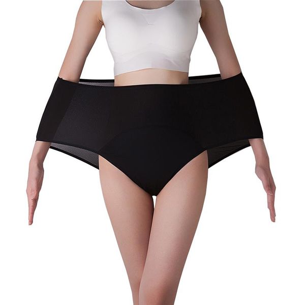 

women's panties dkert 8xl plus size women leak proof menstrual physiological pants underwear 100% cotton waterproof briefs, Black;pink