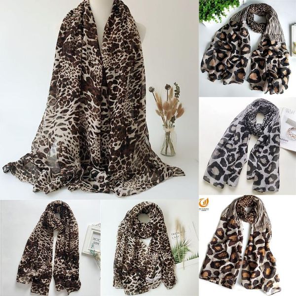 

scarves fashion hajib leopard shawl tudung long wide printed voile, Blue;gray