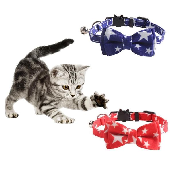 

dog collars & leashes fashion pet cat collar american flag printing necklace for small and medium pentagram grooming accessories b