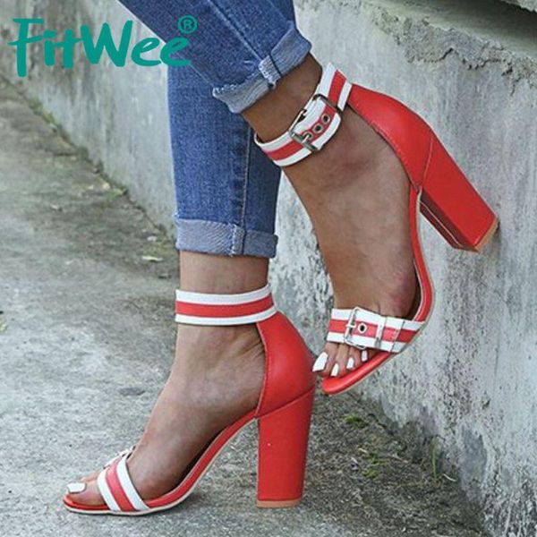 

size 35-43 women sandals fashion high heel summer shoes woman buckle mixed color lady party daily street footwear, Black