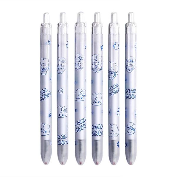 

gel pens f3ma pack of 6 retractable ink pen 0.5mm smooth writing grip refillable black school stationery supplies