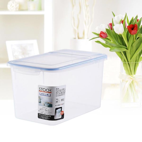 

storage bottles & jars clear rice container grain dry food bin with locking lid portable keeper size 1