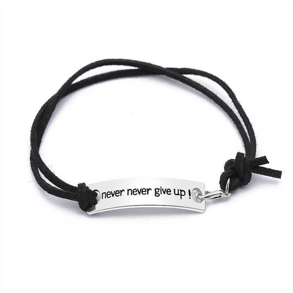 

75%off creative letter never give up alloy inspirational bracelet a1, Golden;silver