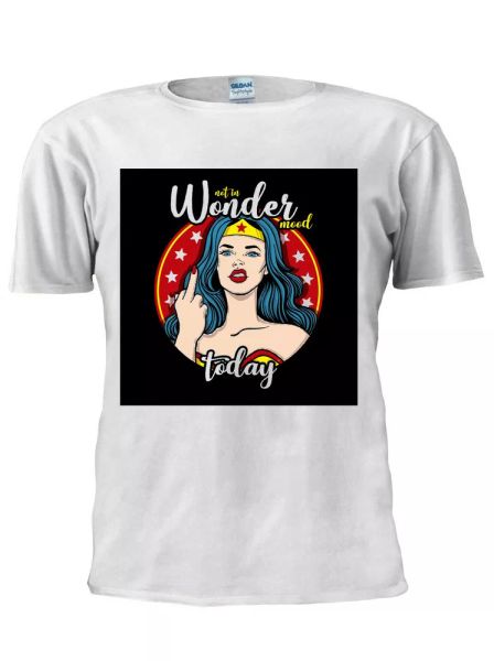 

not in wonder mood funny wonderwoman t shirt men women trendy tee m709, White;black
