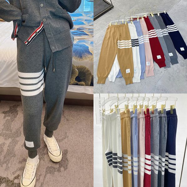 

autumn winter 2021 wool tb guard sports casual pants, men's women's lovers' clothes, closed leggings and small leggings, Black;white