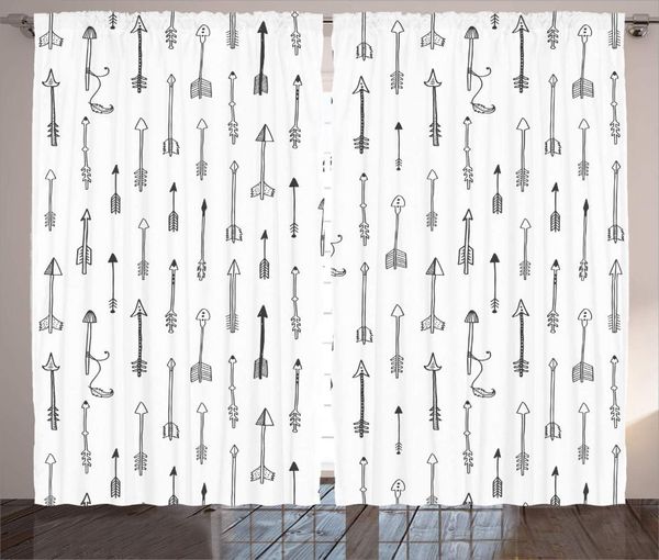 

curtain & drapes white curtains boho style pattern with sketch arrows window for living room