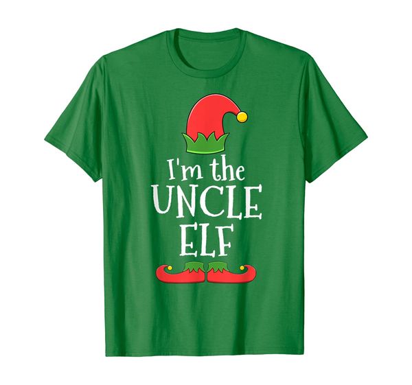 

uncle elf t-shirt for matching family group, White;black