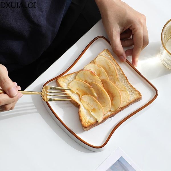 

dishes & plates dxuialoi european simple ceramic bread plate creative toast afternoon household fruit