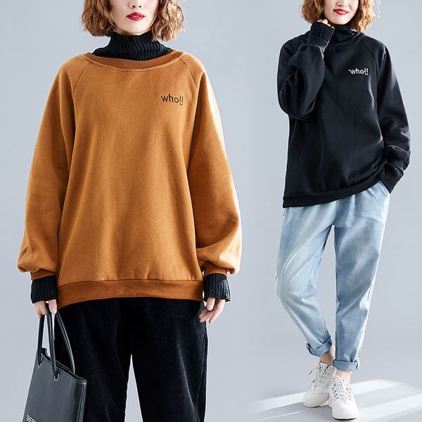 

hoodie goal simple letter lungs winter coat women high street jumper from female casual size big 4xl f1732 rfpl, Black