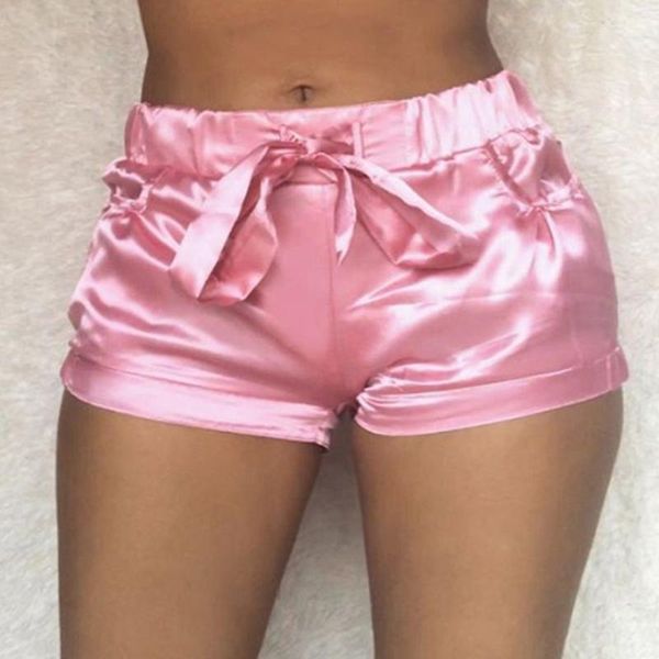 

running shorts 2021 silk satin high waist women bodycon flannel short pants pantalones mujer fitness sleep wear, Black;blue