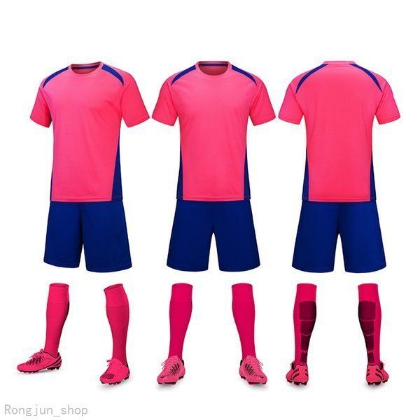 

20 21 short sleeve children's light board soccer sets jerseys football suit boys and girls' class team training dragon boat unifor, Black