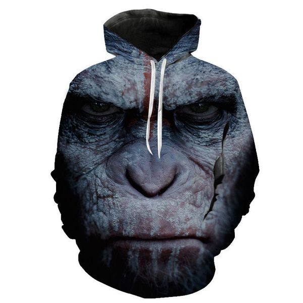 

men's hoodies & sweatshirts orangutan apes movie 3d printed men women children fashion pullover boy girl kids streetwear coat, Black