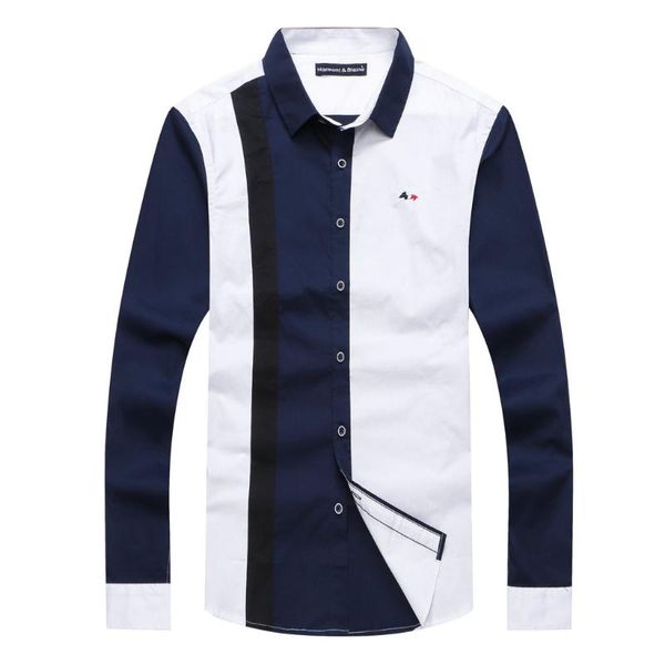 

men's casual shirts brand dress shirt striped harmont blaine masculina long sleeve patch business button clothing chemise homme, White;black