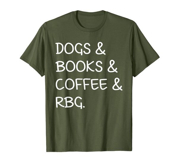 

dogs books coffee rbg ruth bader ginsburg tshirt for women, White;black