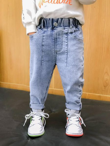 

boys girl jeans pants excellent quality cotton casual children trousers toddler comfortable kids denim 2-6year, Blue