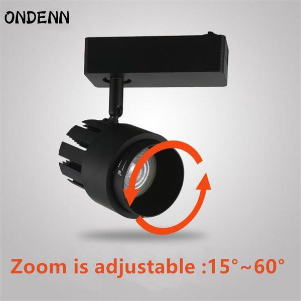 

zoom led track light 15w 25w 35w focus adjustable rail spotlights clothing shoes shop store spot lighting lamps lights