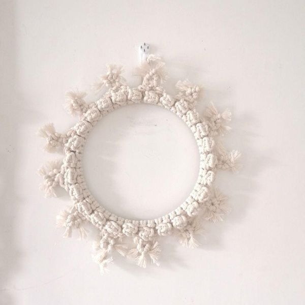 

mirrors macrame tapestry wall hanging decorative mirror bohemia creative home art decorations boho decor