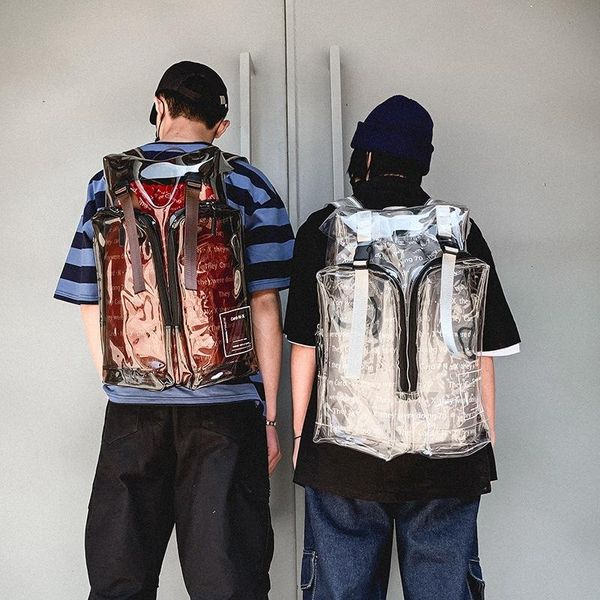 

backpack 2021 transparent pvc fashion casual student school bag large capacity travel purse