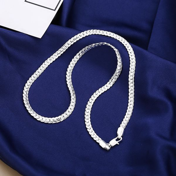

men's gold plated 5mm necklace 925 silver plated horsewhip chain big gold chain hip hop
