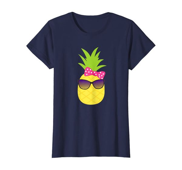 

fun exotic pineapple cartoon t-shirt (hers), White;black