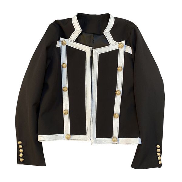 

women black white camel jacket button long sleeve autumn fall spring c0316 210514, Black;brown
