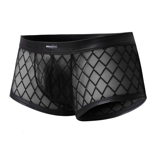 

men's new style men boxer mesh comfortable large size underwear underpants breathable cueca, Black;white