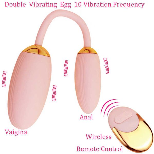 Doppio-end Telecomando Uovo vibrante Palline vaginali Stimolatore del clitoride Potente vibratore Prodotti per adulti Giocattoli del sesso per la donna P0816