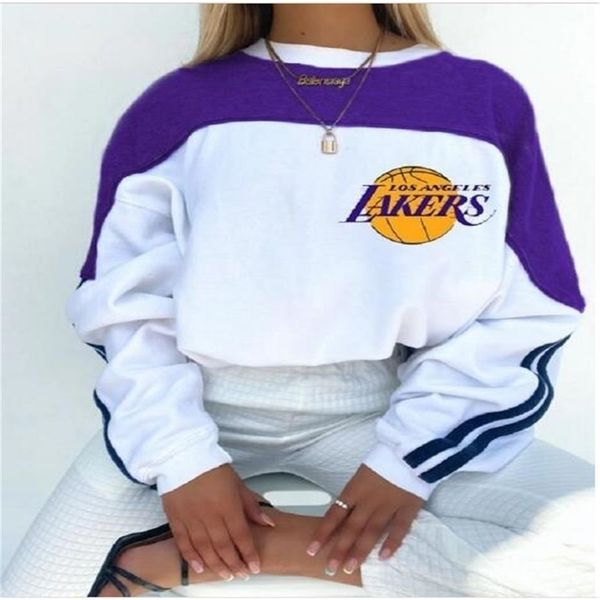 

autumn fashion women/girl cotton o-neck print long sleeve pullovers streetwear casual loose catch fleece sweatshirt s-3xl 210816, Black
