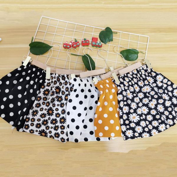 

shorts 2021 summer toddler kids baby girls print short pants children elastic waist wide leg fashion teen clothes w188, Black