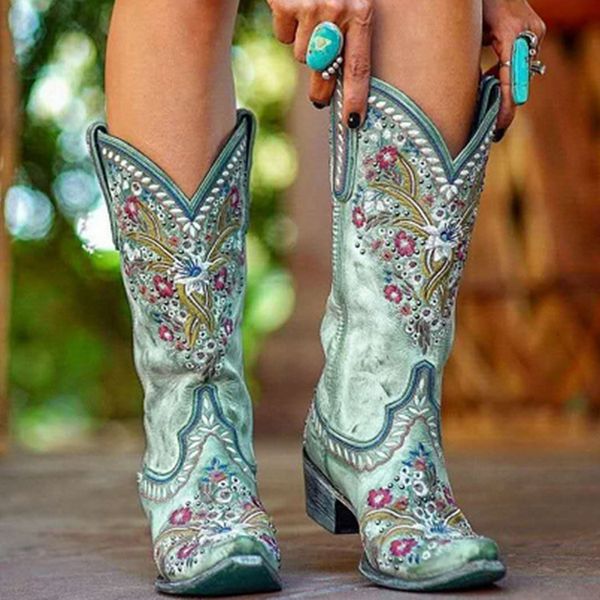 

large thick follow-up embroidered medium women's martin boots, Black