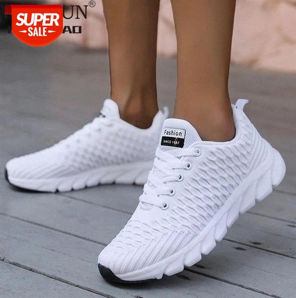 

2020 mesh women sneakers breathable flat shoes lightweight casual ladies lace-up deportivas mujer chaussures femme #718t