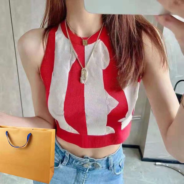 

women's knits & tees designer woman sweater sleeveless vest womens tank lady slim vest shirts veste short swaters, White