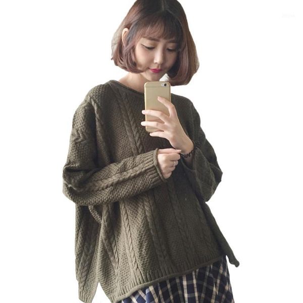 

spring and autumn long-sleeved bat sleeve sweater thickened loose pullover women's sweaters, White;black