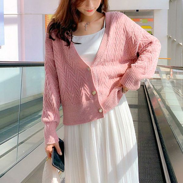 

sweaters knitted light cardigan women vintage sweater casual v-neck long sleeve sweet caedigan women's clothing autumn prnb, White;black