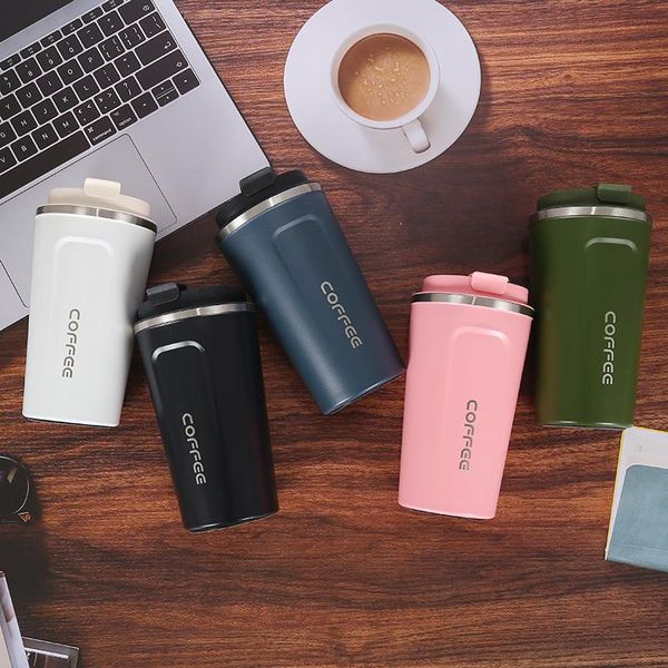

water bottles 500/380ml coffee cup travel vacuum flask straight mouth creative daily portable stainless steel bottle