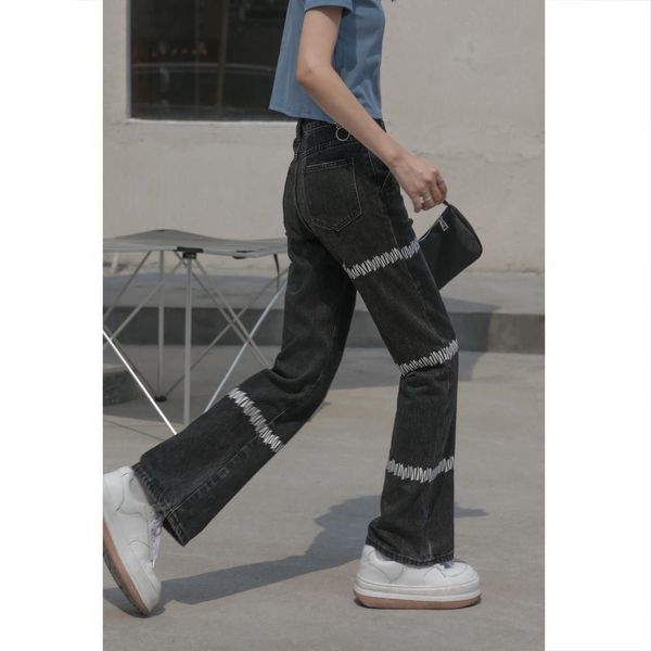 

women's jeans jeans with high waist, blue overalls for girls, harajuku style. 6zy4
