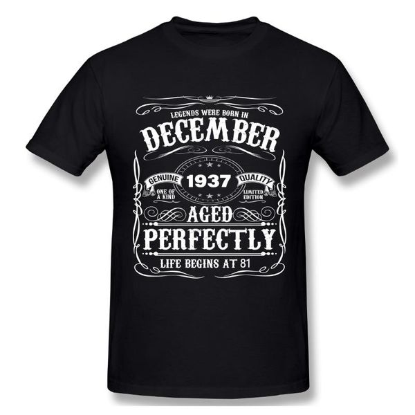 

men's t-shirts december 1937 81st birthday tshirt funny 81 year gift t shirt man woman, White;black
