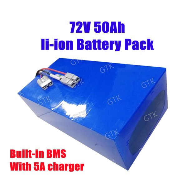 

deep cycle 72v 50ah customized li-ion battery pack rechargeable with bms for e-scooter medical equipment robot