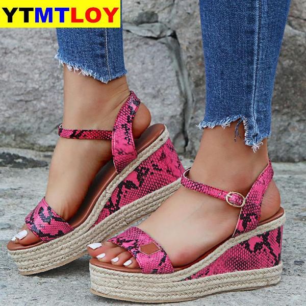 

casual gladiator flat with women shoes platform sandals peep toe high wedges heel ankle buckles sandalia espadrilles female, Black