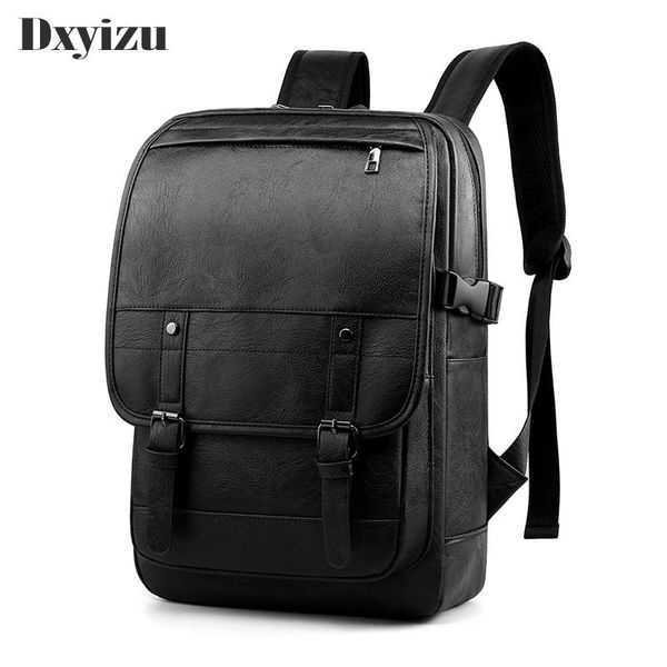 

backpack 2021 waterproof 14 inch lapmen's leather juvenile casual mochila male