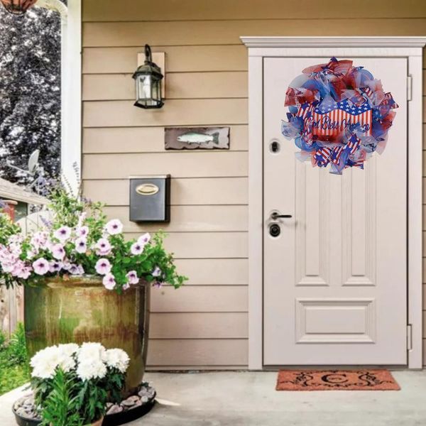 

decorative flowers & wreaths front door garland american flag wreath independence day ornament cloth pendant souvenir gift holiday wedding d