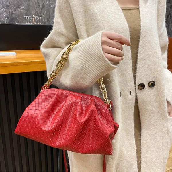 

evening bags handbag women's bag pu leather fashion thick chain shoulder bagstrendy crossbody for women 2021 purse