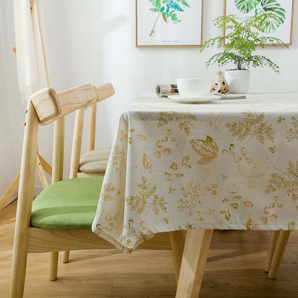 

table cloth pastoral style floral printed linen&cotton dust proof tablecloth