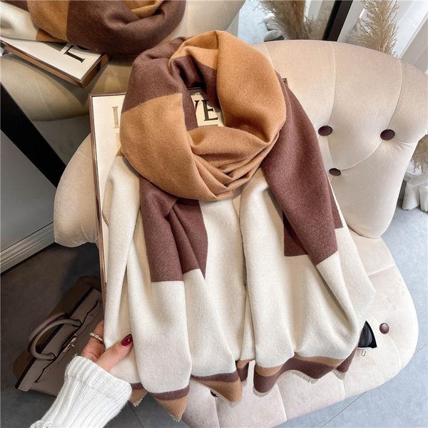 

scarves winter warm scarf women cashmere print thick pashmina blanket shawl wraps with tassel bufanda stoles luxury echarpe1, Blue;gray