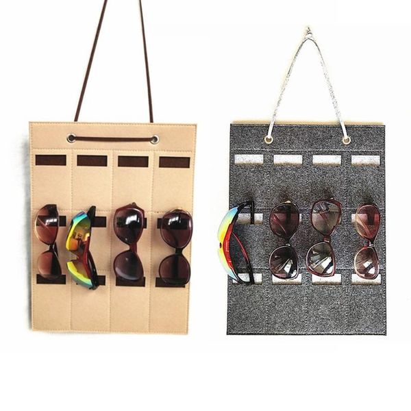 

storage boxes & bins sunglasses organizer felt wall hanging bag glasses display 12 slots #eo