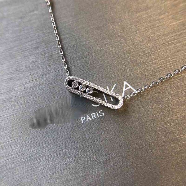 

brand necklace 100% sterling silver messika necklace bracelet france three diamond series rose gold plated original bran
